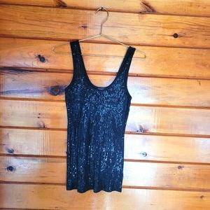EUC black Express sequined tank top